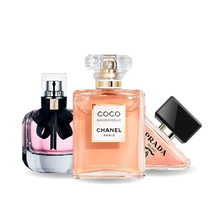 Black Friday combo with 3 perfumes: Chanel Coco Mademoiselle, Prada Paradoxe and Yves Saint Laurent Mon Paris - 100ml