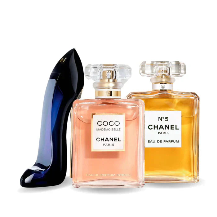 Black Friday combo with 3 perfumes: GOOD GIRL, Chanel COCO MADEMOISELLE and Chanel Nº5 - 100ml