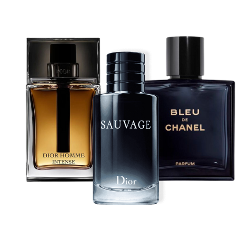 BLACK FRIDAY Combo of 3 Perfumes: Sauvage Dior, Bleu de Chanel and Dior Homme Intense - 100ml 