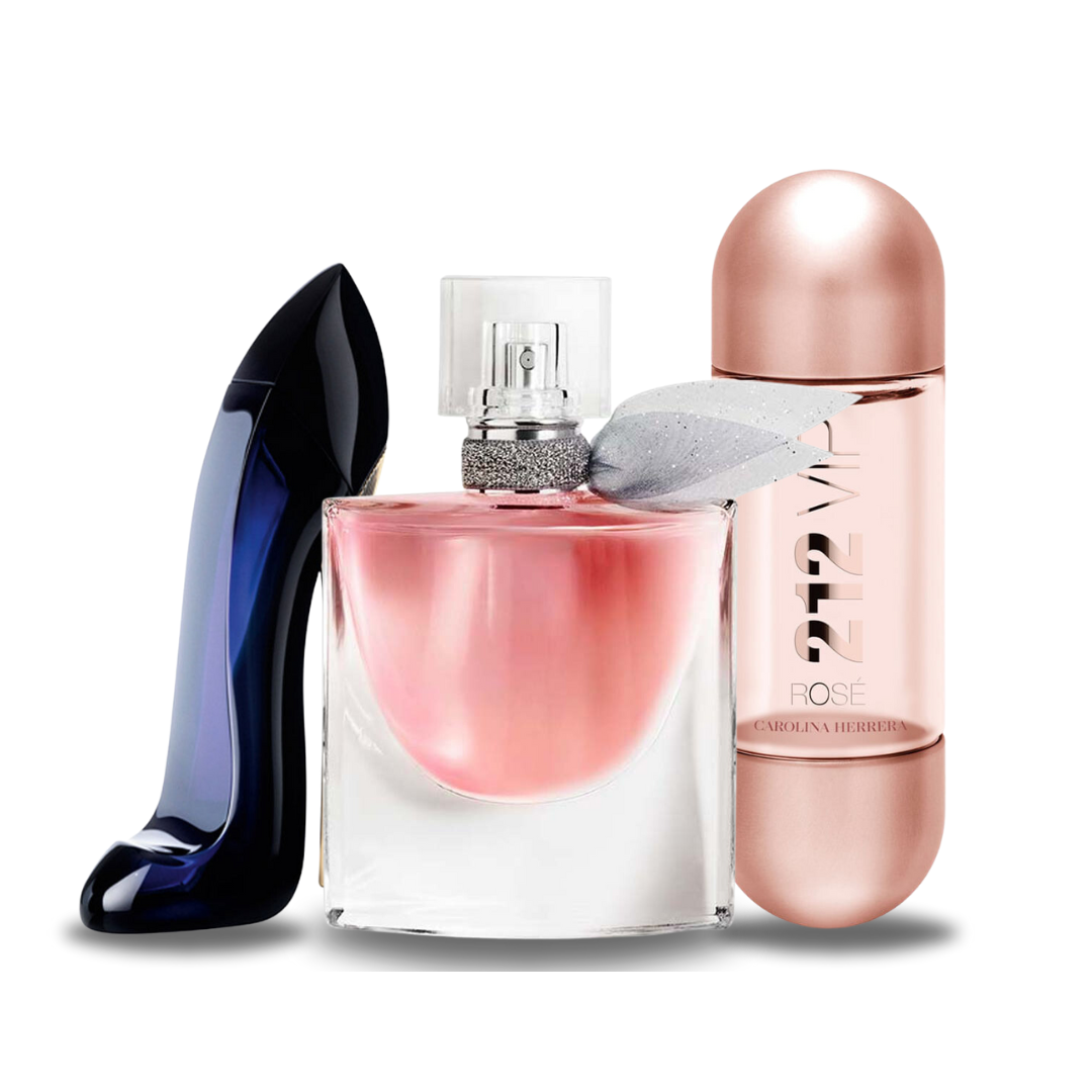 BLACK FRIDAY Combo of 3 Perfumes: Carolina Herrera GOOD GIRL, Lancôme LA VIE EST BELLE and Carolina Herrera 212 VIP ROSÉ - 100ml
