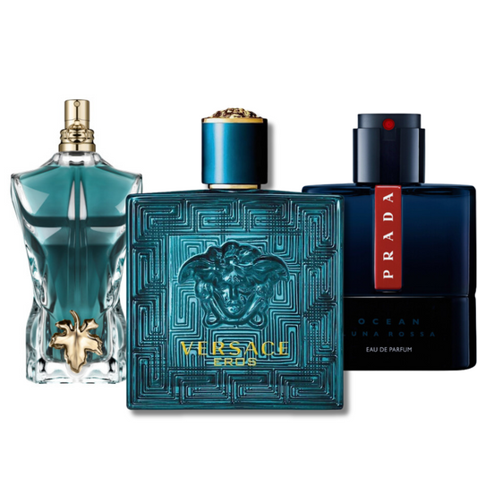BLACK FRIDAY Combo com 3 perfumes: Prada Luna Rossa, Versace Eros y Le Beau - 100ml